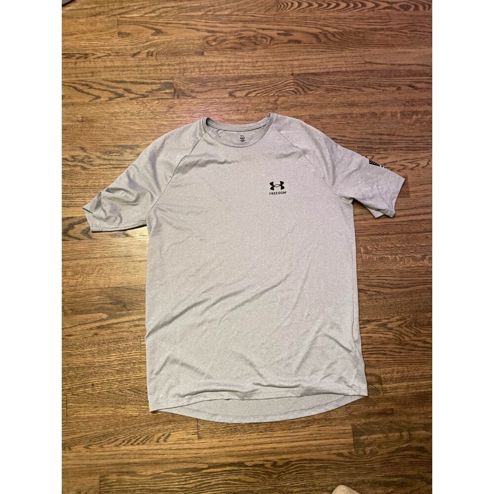 Under Armour Men's The Tech Tee Freedom Shirt Tactical Gray Polyester Size M